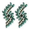 Fashion Geometric Crystal Drop Earrings For Women With Alloy Material Elegant Evening Jewelry