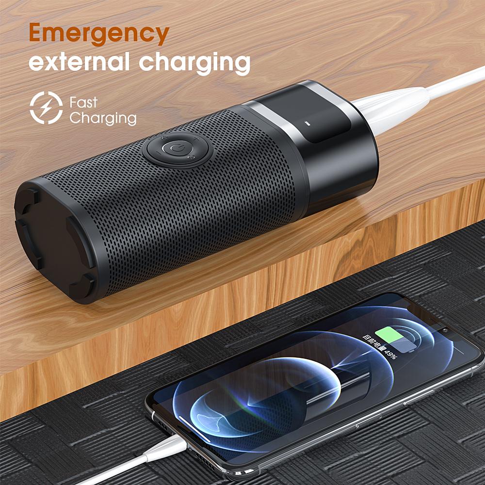 Carsun Kabellose Smart Pump, wiederaufladbare Auto-Luftpumpe mit LED-Lampe für Auto, Motorrad, Fahrrad, Reifenball, kabellose Mini-Auto-Reifenpumpe mit 150 PSI