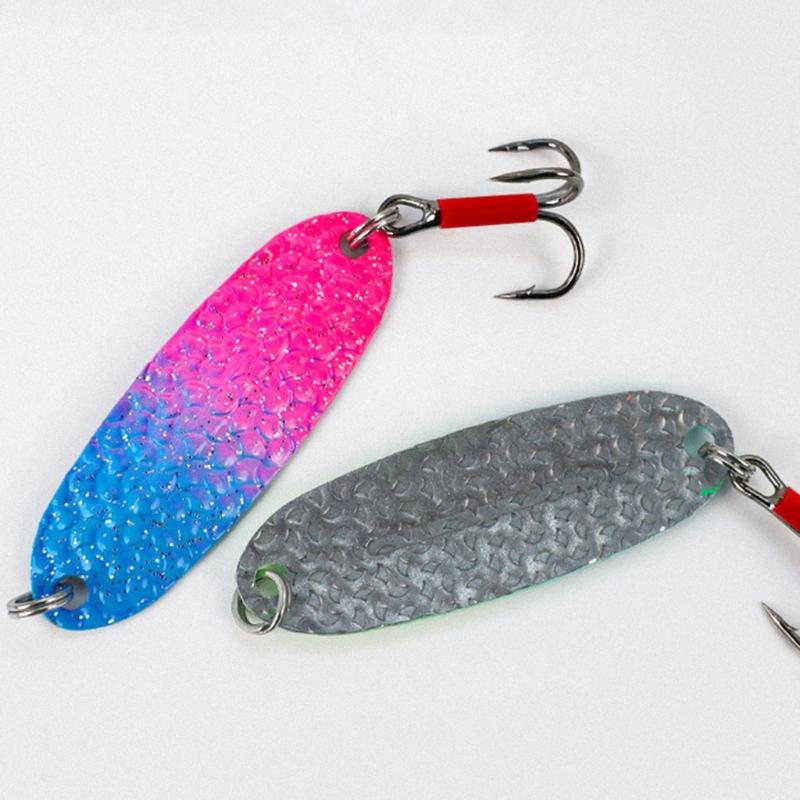 Metal Spoon Fish Lures Fishing Spinner Baits Casting Baits Metal Construction Curved Fishing Lures Sequins Baits Set