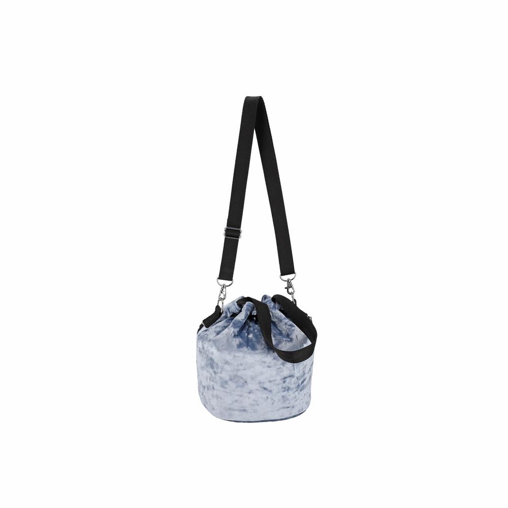 Lesportsac Velour Blue Drawstring Bucket Bag [3870.M246]