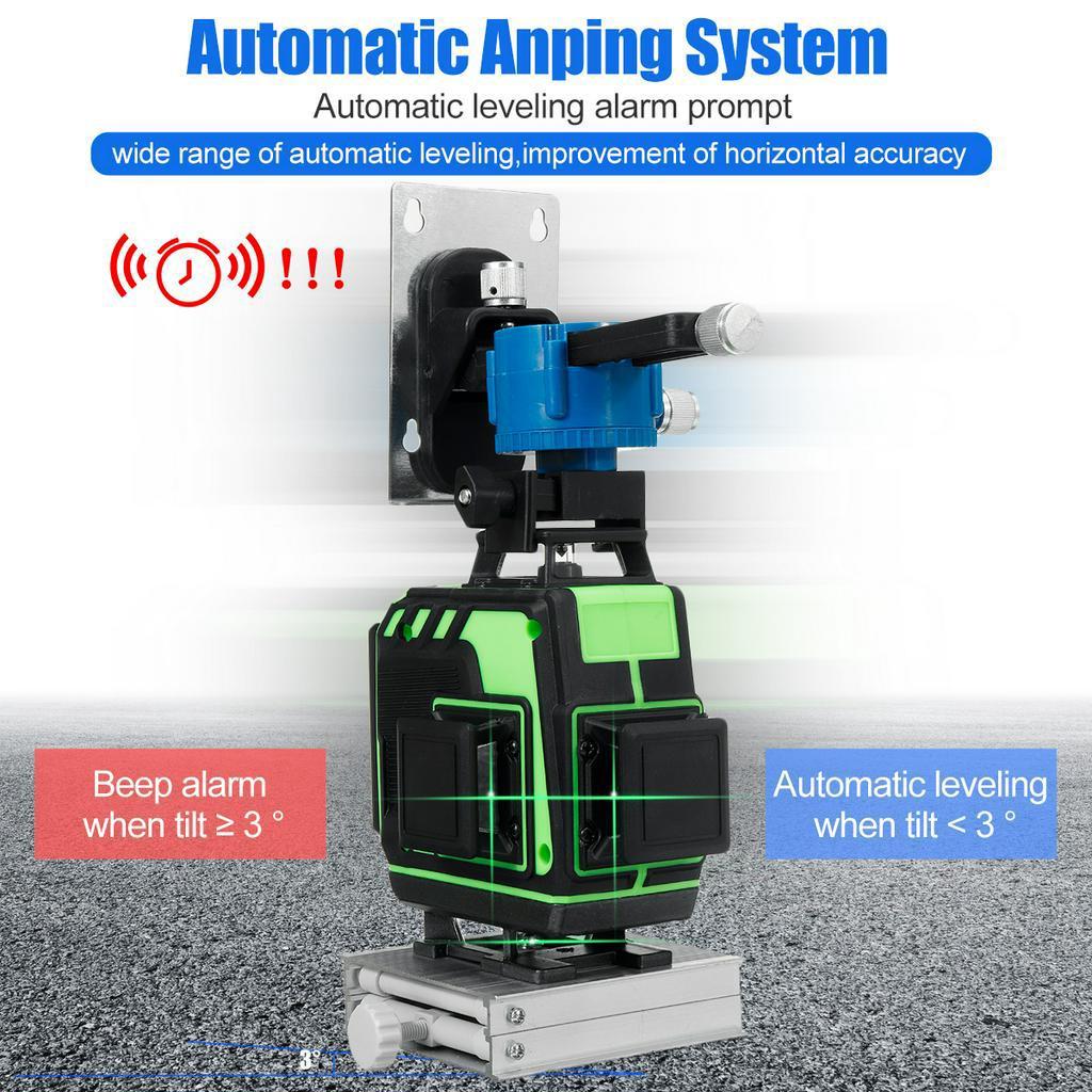 16/12/8 Lines Laser Level Professional Self-Leveling 4D 360 Horizontal Vertical Green Laser Beam Line Build Measuring Tools