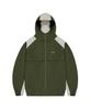 STANDARDERROR 87-Stan268 Nylon Track Color Block Curved Hood Gorp Windbreaker Khaki