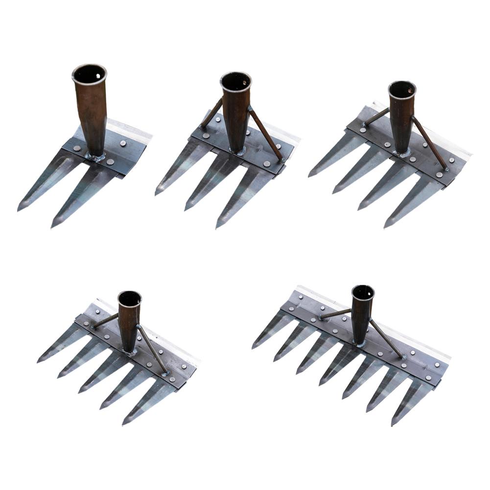 2/3/4/5/7 Teeth Heavy-Duty Steel Garden Hand Weeding Complete Detachable Agricultural Rake Tool N2O6