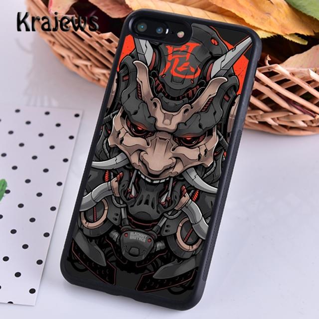 Krajews Japanese Oni Hannya Demon Mask Cool Phone Case For iPhone 14 5 6s 7 8 Plus X XR XS 11 12 13 Pro Max Samsung S21 S22ultra
