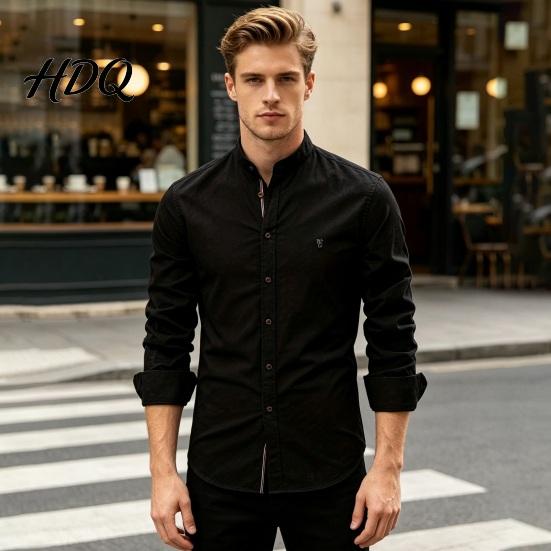 Chemise de Célébration Traditionnelle Formelle Homme Chemise Oktoberfest Coupe Ajustée Col Mao Costume Facile d'Entretien Repassage Facile Haut Manches Longues pour Festival de Biergarten