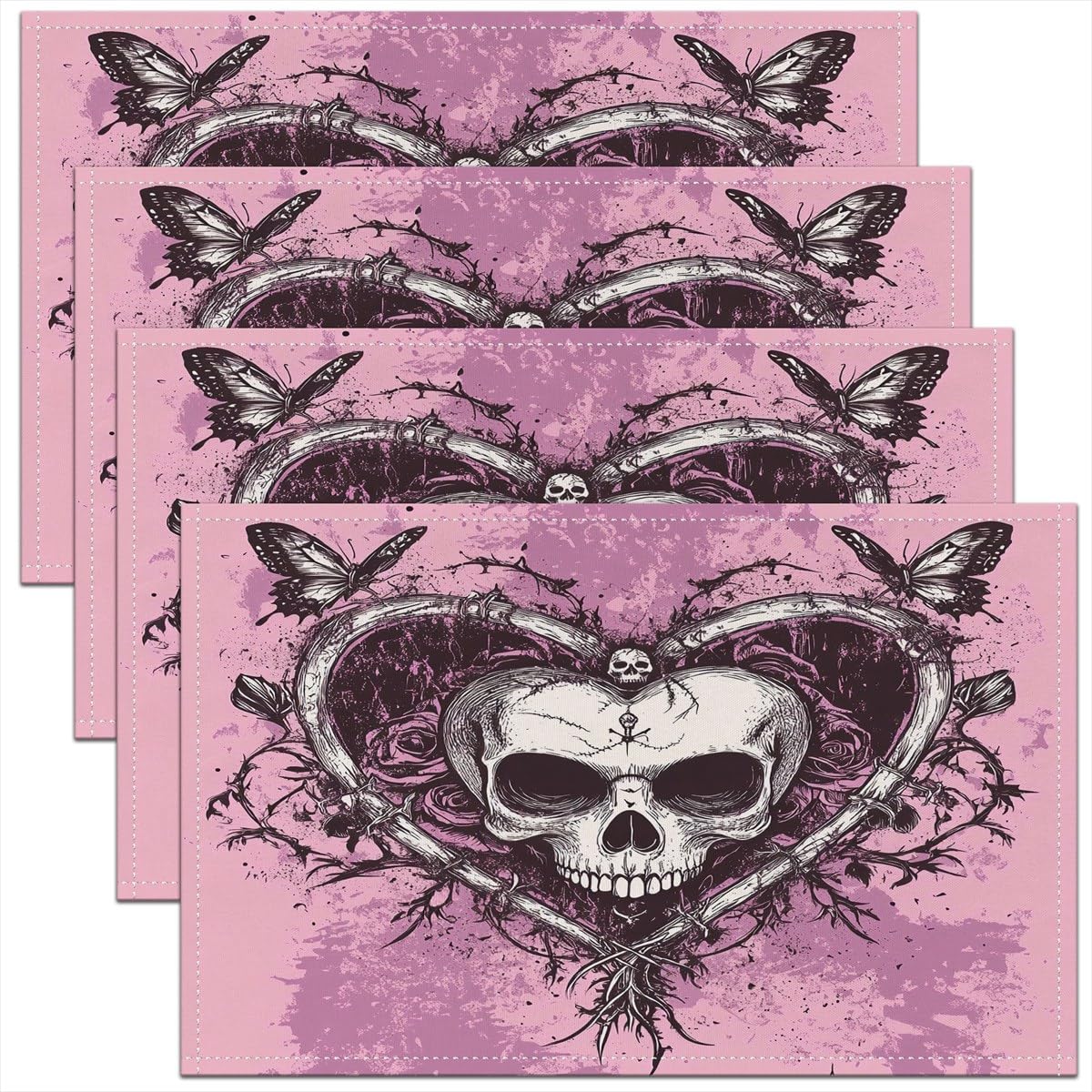 

Cute Dog Placemats Set of 4 18 x12 Kids Dachshund Floral Table Place Mats for Boys Girls Teens Puppy Dog Placemat 4pcs-12x18