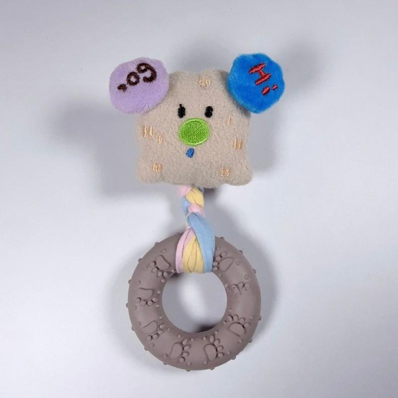 Pet Plush Squeaky Toy Assorted Cartoon Shapes Corduroy Molar Interactive Boredom Relief Dog Chew Toy