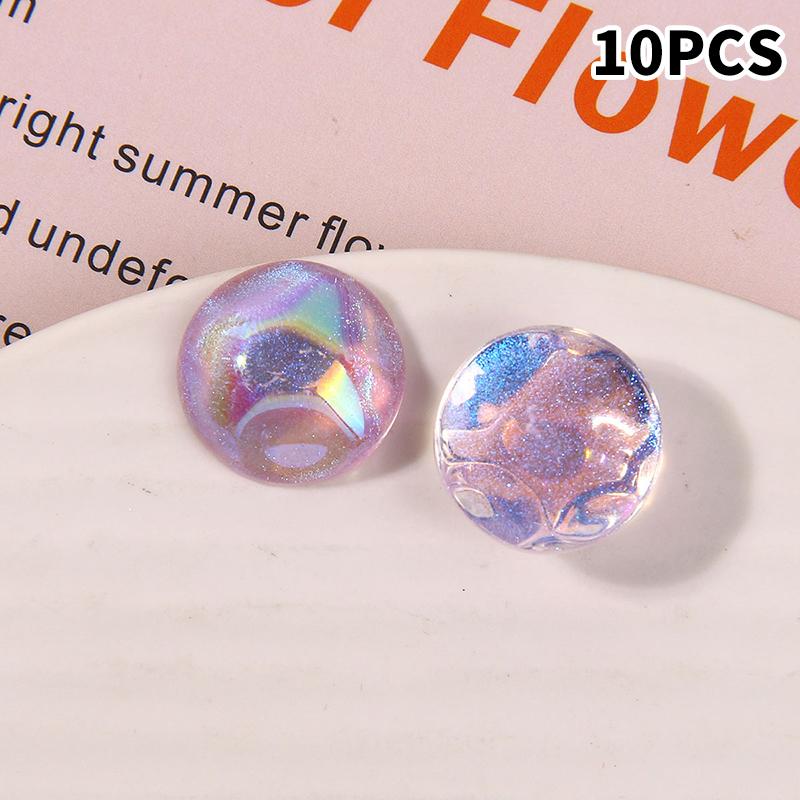 10pcs Glitter Geometry Rounds Cabochon Beads for Crafts DIY Resin Art Flatback Jewelry Making Embellishments