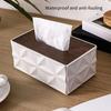 Practical Tissue Box With Artistic Wooden Cover And Plastic Body Elegant Paper Towel Holder For Daily Use