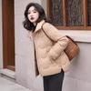 Korean Style Women's Winter White Duck Down Jacket with Stand Collar