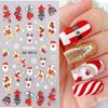 1 Sheet 5D Embossed Christmas Nail Art Stickers - Santa Claus, Reindeer, Neon Lights & Snowflakes Self-Adhesive Nail Decals