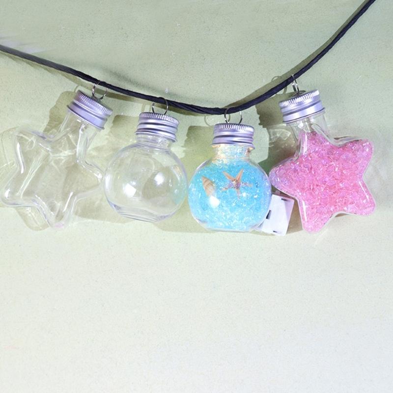 Hanging Clear Plastic Storage Bottle Wall Mountable Bottle for Jewelry Earrings Rings Portable Decorative Container