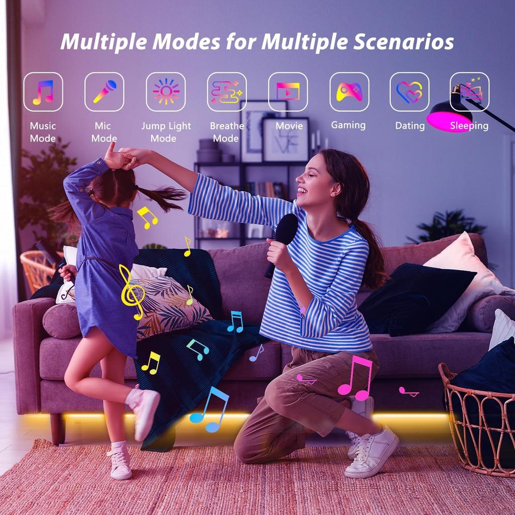 RGB Led Strip Lights 1m 5m 10m 20m Led Room Light with APP Control Flexible Ribbon Lus Led Tape for Room Bedroom Decoration