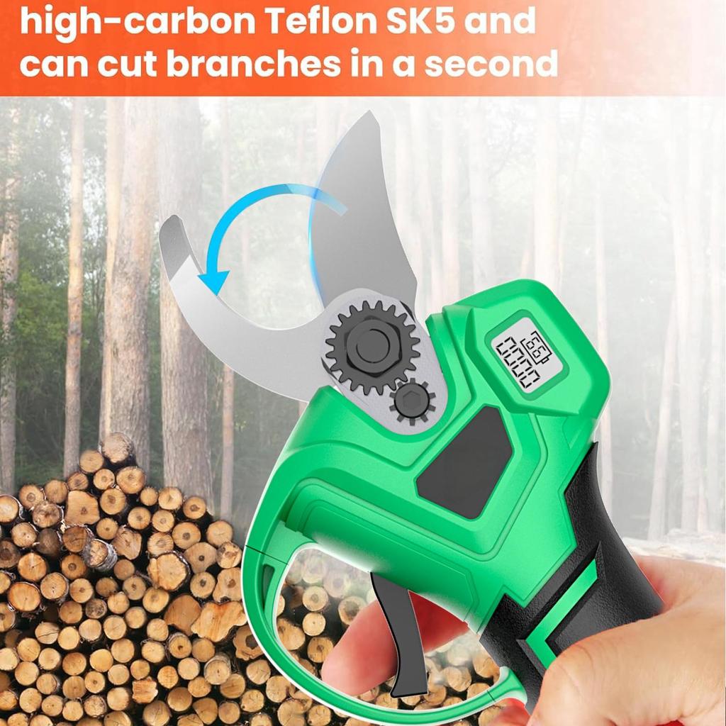 20V Cordless Pruner Electric Scissors with Brushless Motor  Power Garden Tools for Efficient Wood Cutting