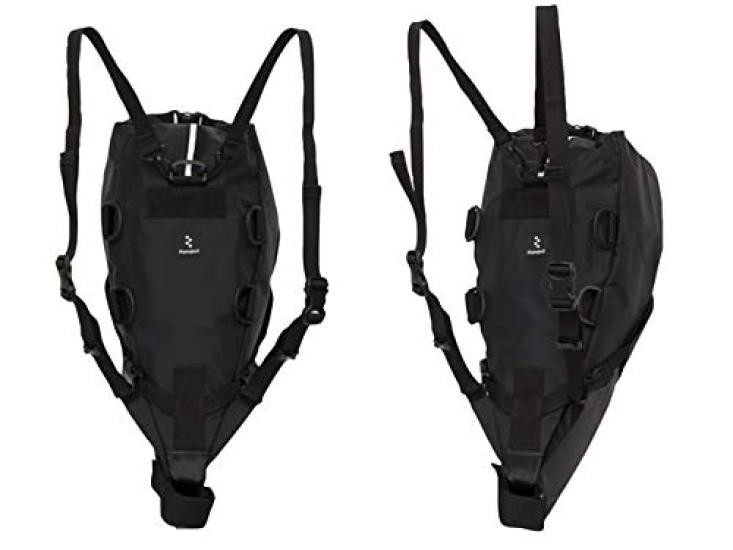 RIN PROJECT Travel Saddlebag 14L Bikepacking Bicycle 1050 BLACK Roll-Top (Black/FF)