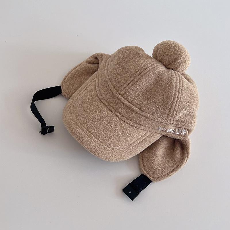1 European American Style Childrens Plush Ear Protection Baseball Cap Suitable Retro Versatile Outdoor Commuting in Winter