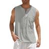 Gilet ampio da uomo Canotta Canotta con lacci Scollo a V senza maniche Pullover in lino di cotone Casual Streetwear
