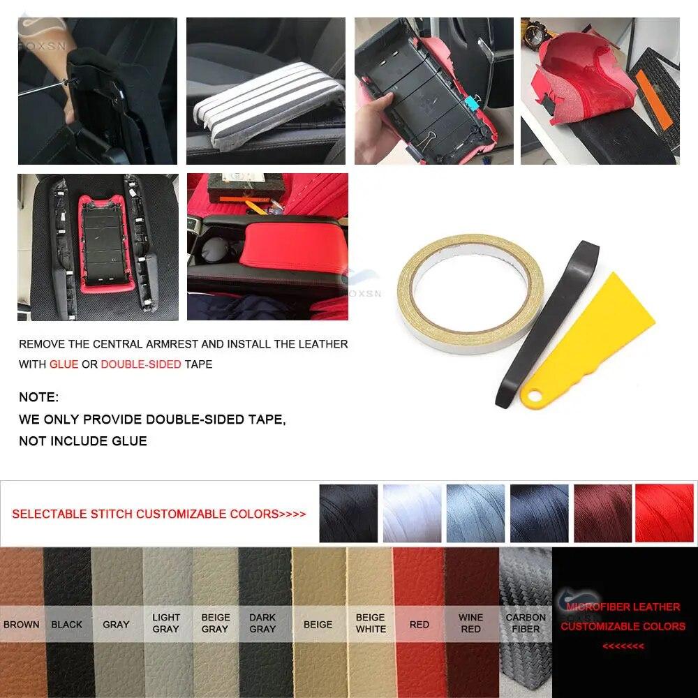 Weiche Mikrofaserleder Armlehnenabdeckung Für Chrysler 300 2008 2009 2010 Auto Innenraum Mittelkonsole Armlehnenbox Abdeckung Aufkleber Zierleiste