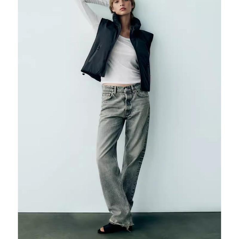 Fall and Winter New Arrival Women's Stand Collar Sleeveless Double-Sided Wear Short Cover-up Cotton-Padded Jacket Vest Vest 3427712