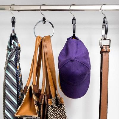 Cabide de guarda-roupa multiuso, carga pesada, rotação de rolamento, 360 graus, ótimo antiferrugem, cinto pendurado
