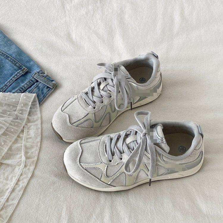 Hong Kong style retro leather sneakers, new niche board shoes in autumn, casual moral training shoes ins tide