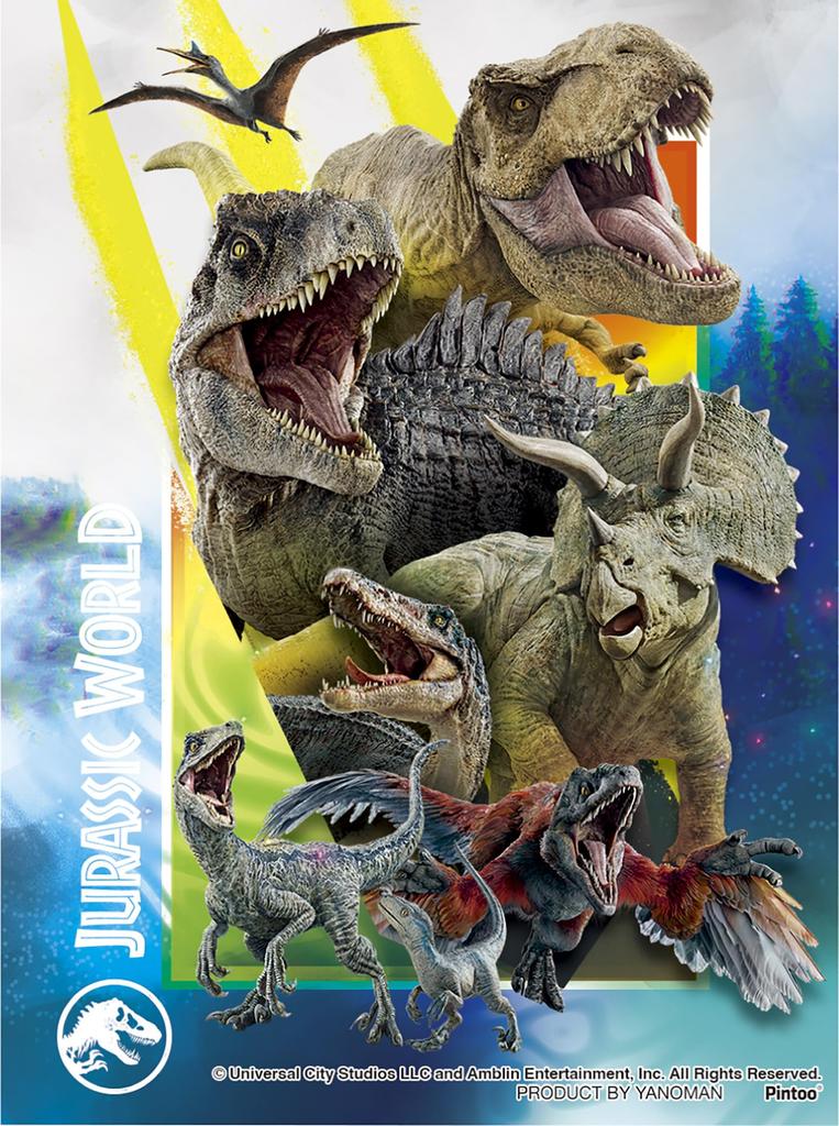 YANOMAN 150 Piece Petit Paris Clear Jigsaw Puzzle JURASSIC WORLD Jurassic World Dinosaur Gathering B No Glue Required No Frame Required Mini Easel