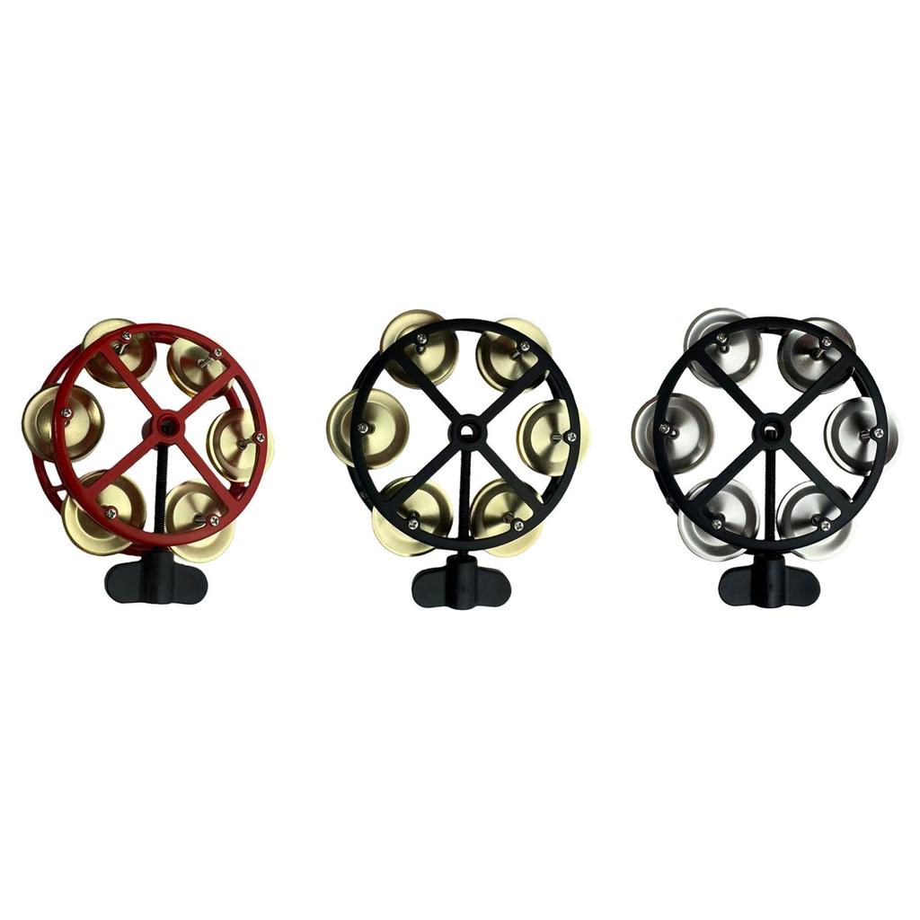 Hi Hat Tambourine Musical Instrument Percussion Accessories Bell Drum Cymbals with Metal Jingles for KTV Parties Versatile Sound