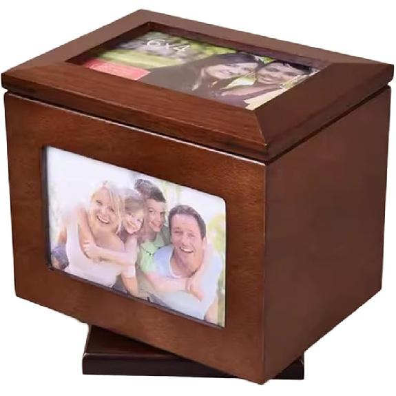 Деревянная коробка для фотографий, Коробка для хранения альбомов с 5 выдвижными альбомами, Куб-фоторамка для вставки фото, для фотографий 6x4 дюйма, Вмещает 100 фотографий, Свадьбы Юбилеи D