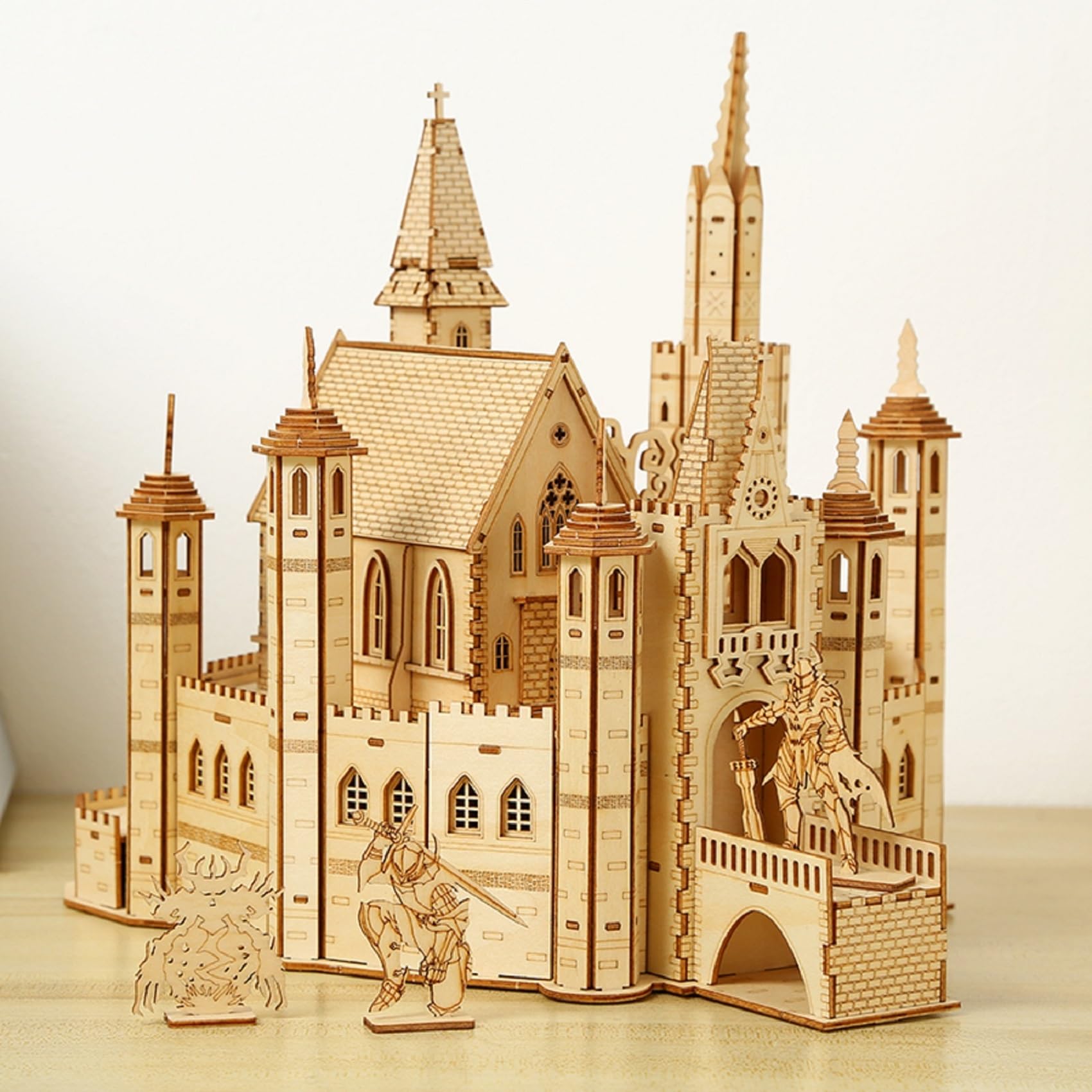 Hallisun 3D Wooden Puzzle for Adults (Ages 14+) - Assembly 3D Castle Puzzle - Mechanical Craft DIY Mechanical Wood Puzzle Toy Hobby Christmas Valentin