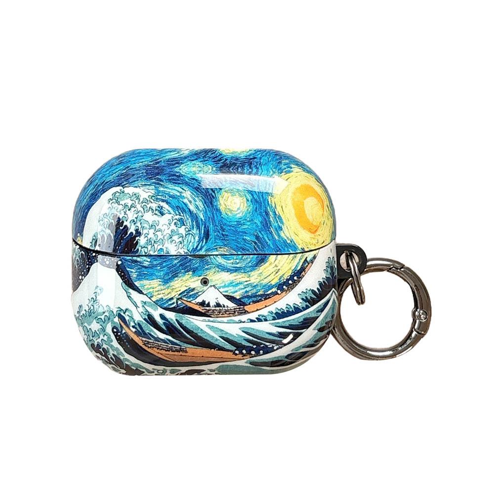 Zonnebloem Golven Sneeuwberg Oortelefoonhoesje Voor Samsung Galaxy Buds 3 Pro Bluetooth Headset Cover voor Buds3 Pro Funda met Haak For Galaxy Buds 3