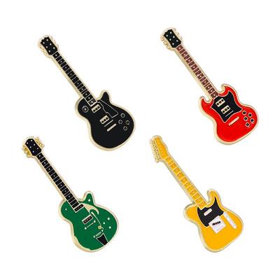 Cross-Border Electric Guitar & Violin Brooch - Fun Instrument Pin & Cartoon Badge Accessory for Students