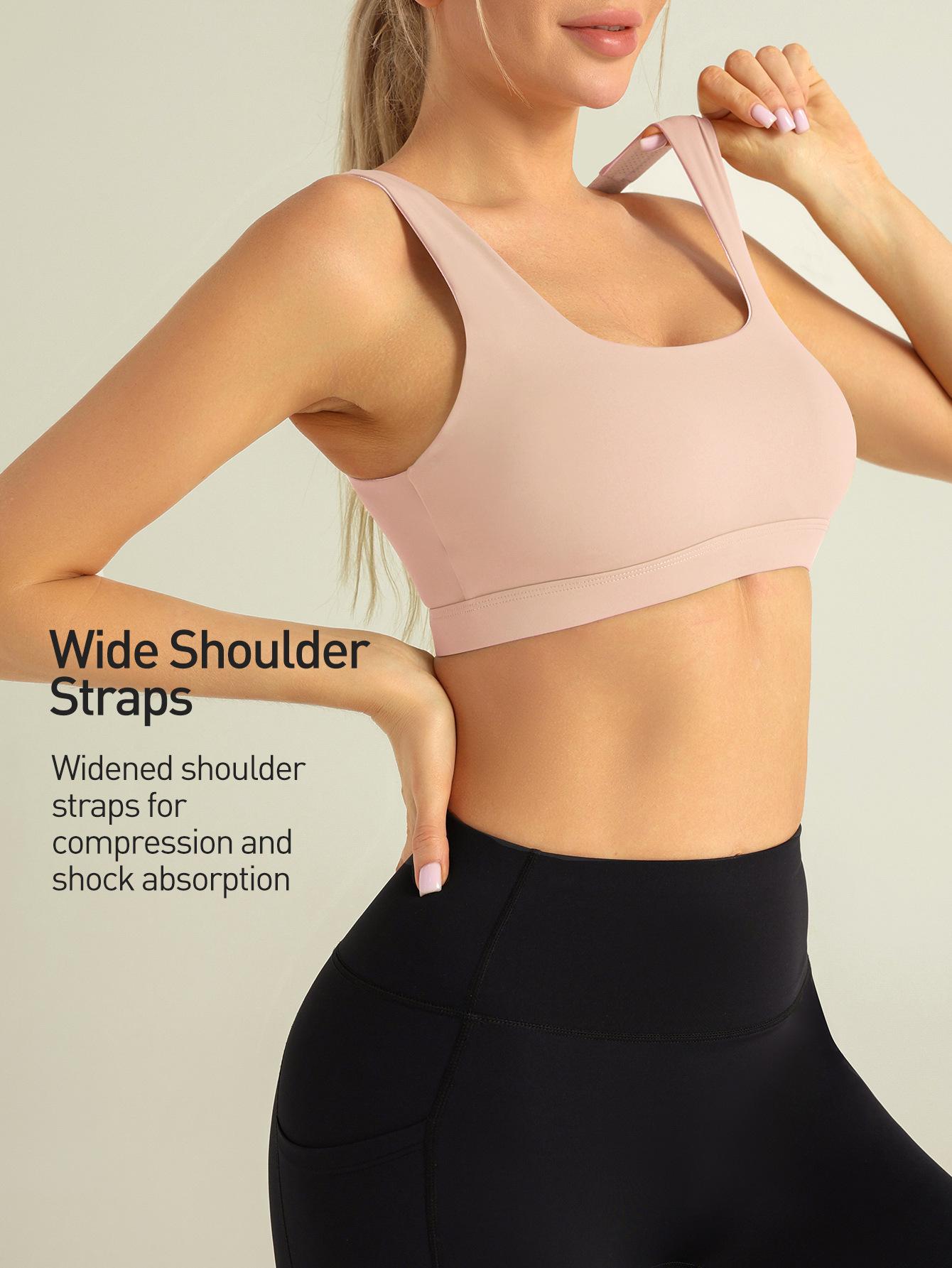 

Женский ударопрочный спортивный бюстгальтер для йоги и бега - стиль Lulu Small розовый