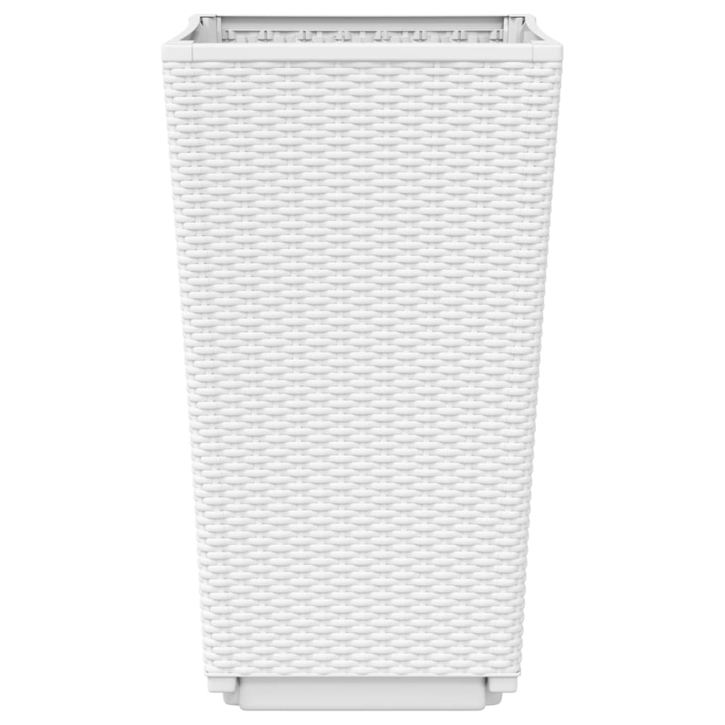 Vidaxl Garden Planters, 2 Pcs, White, 32.5X32.5X57, Pp