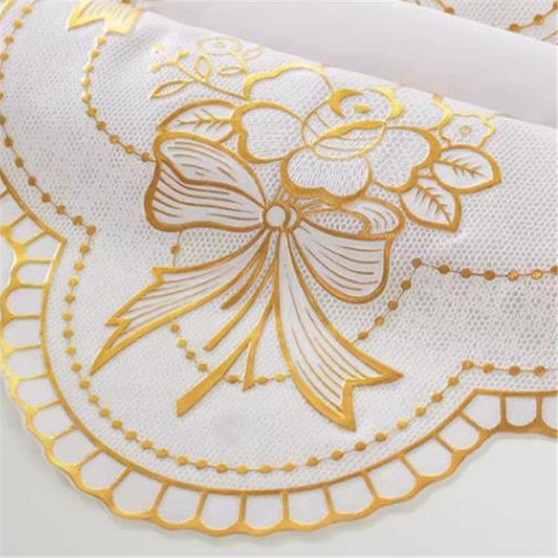 90*140cm Waterproof Oilproof Heat-resistant Wash-free Gold Foil TableclothTable Cover for Kitchen Living Room Decor