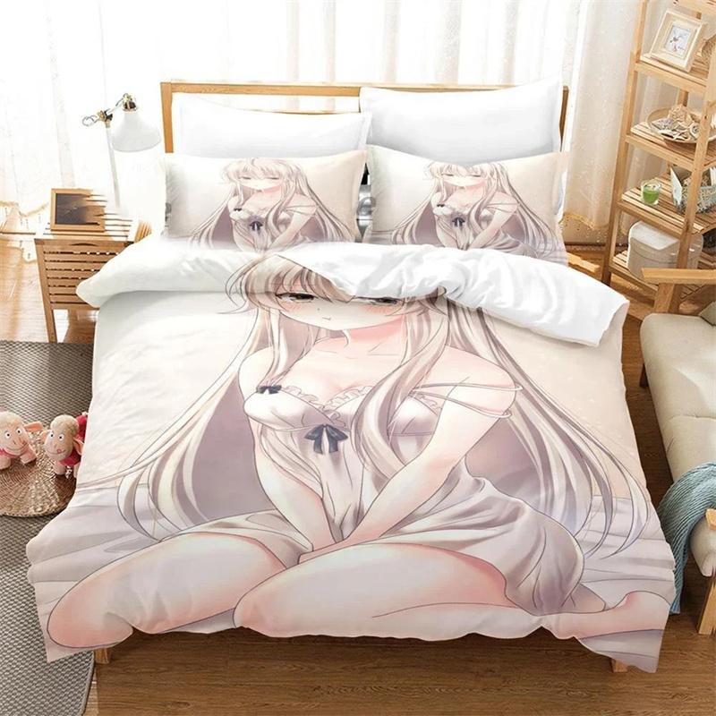 Anime Yosuga No Sora Kasugano Bedding Sets Exquisite Bed Supplies Set Duvet Cover Bed Comforter Set Luxury Birthday Gift