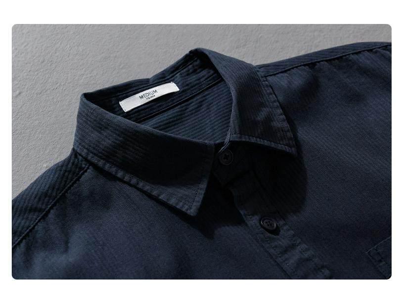 Men's Retro Solid Color Long Sleeve Shirt - Loose Fit, Simple, Stylish, Perfect for Spring & Autumn