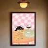 Art Green Bedroom and Cat Poster Minimalist Wall Art Print Canvas Painting Posters for Living Room Modern Home Decor