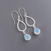 Natural Milky Opal Gemstone 925 Sterling Silver Jewelry Handmade Earrings 1.90" EE-16-16
