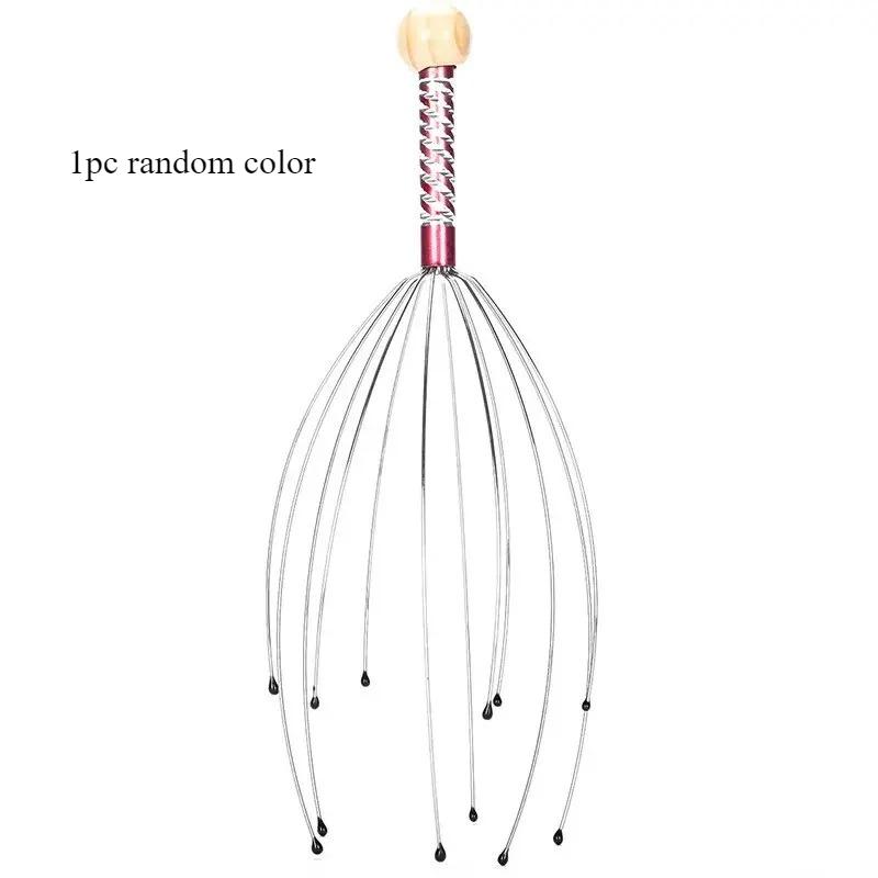 

Массажер для головы Осьминог из нержавеющей стали с гравировкой, расслабитель для головы, массажер для мозга, коготь, скребок для кожи головы, средство от зуда