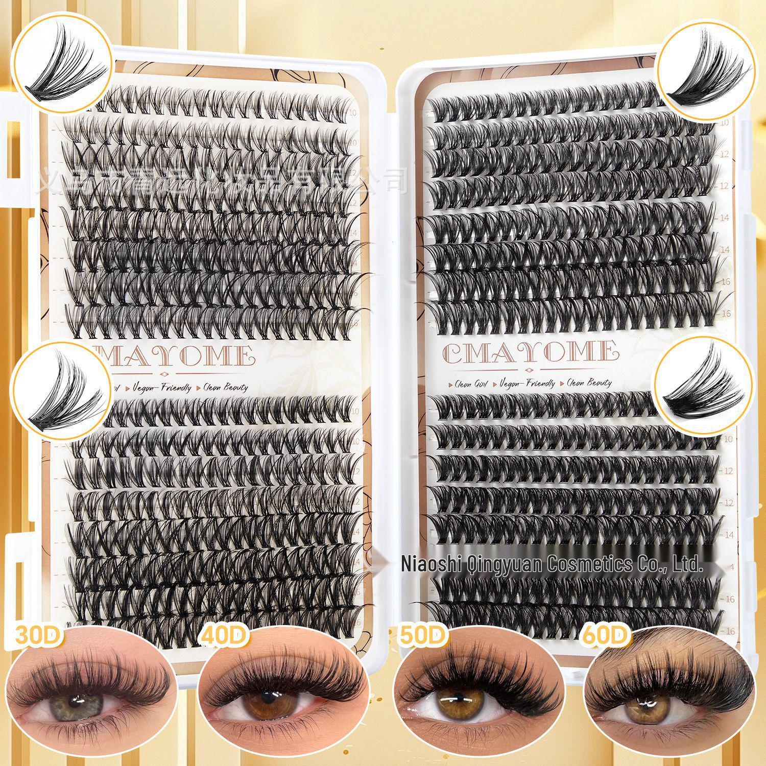 Набор сегментированных ресниц D-завиток - 640 сегментов для густых, кудрявых нижних ресниц