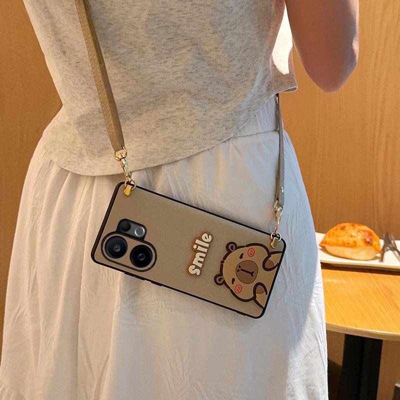 Cartoon capybara barra for vivos30 messenger phone case strap lanyard s30promini silk pattern 5g
