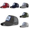 Dolphin Embroidered Mesh Baseball Cap Adjustable Sunshade Hat Summer Breathable Cotton Cap