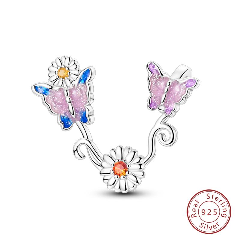 100% Copper Exquisite Cubic Zircon Butterfly Bee Ladybug Charms Bead Fit Qikaola Original Bracelet Fine Diy Jewelry