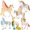Eye-catching Fantasy Unicorn Rainbow Horse Pvc Model With Adorable Flying Pony And Elf Sheep