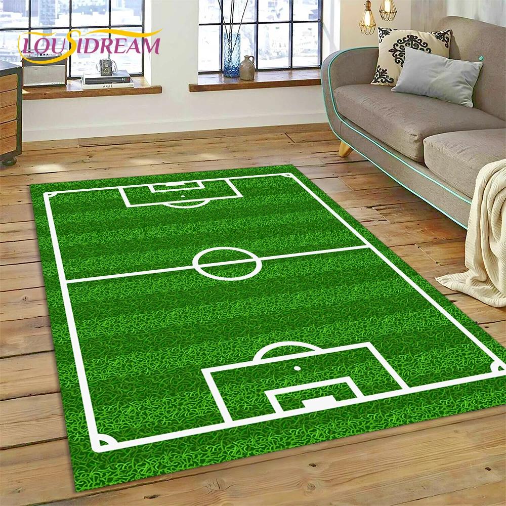 Soccer Football Field Rug Carpet for Living Room Bedroom Home Decor,Floor Mat Non-slip Decoration for Sofa Kitchen Doormat Gifts