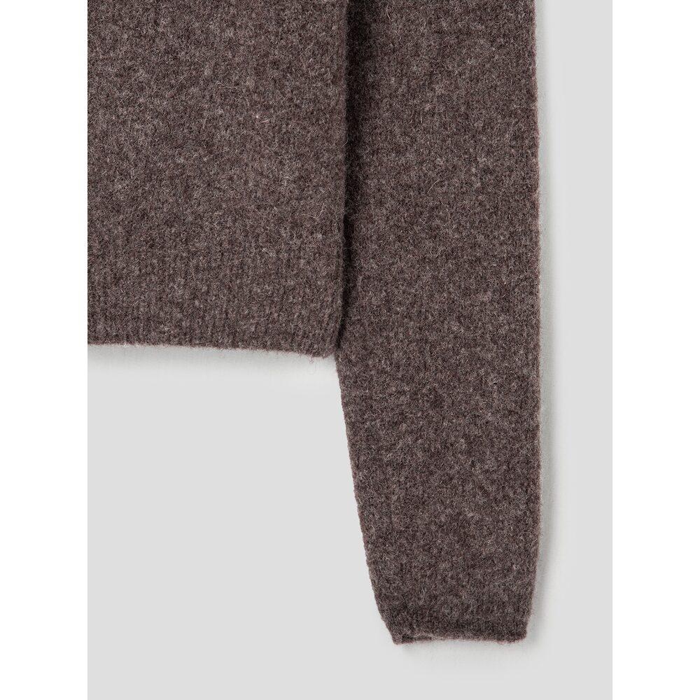 Anggae Llama Blend Asymmetric Pullover Brown