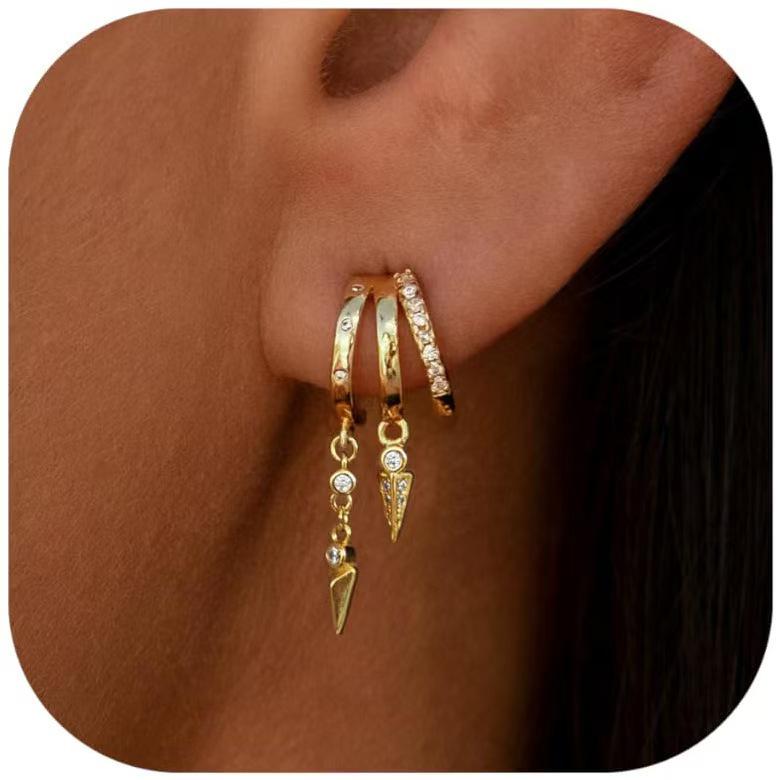 Hochwertige, vergoldete Quastenketten-Ohrhänger aus Messing für Damen