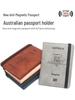 Australian Anti-magnetic Leather Passport Holder with Multi-card Slots and Elastic Band