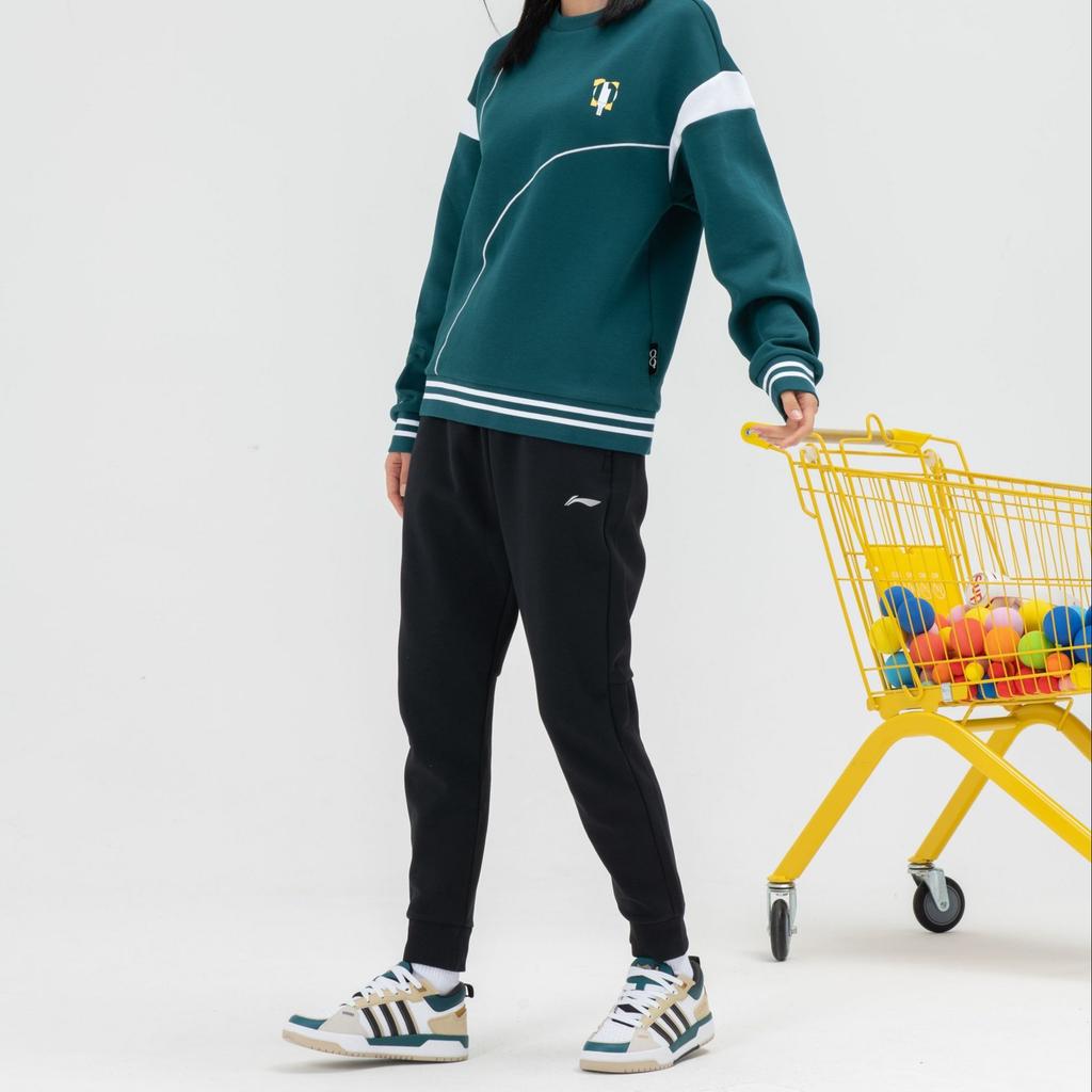 Li-Ning Comfortable Breathable Sweat-Absorbing Cuffed Knitted Sports Pants Unisex Bottoms Black AKLTC39-1