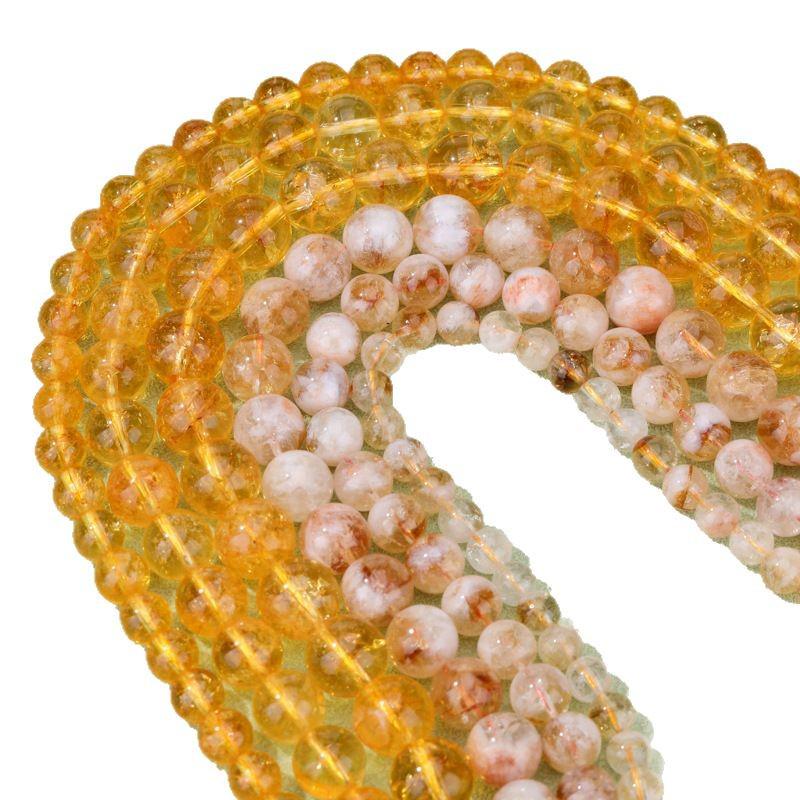 Natural Yellow Citrine Crystal Beads for Handmade DIY Bracelets & Necklaces